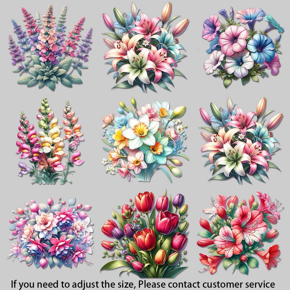 Embellishment Crafts - Vintage Watercolor Floral Iron On Transfer
