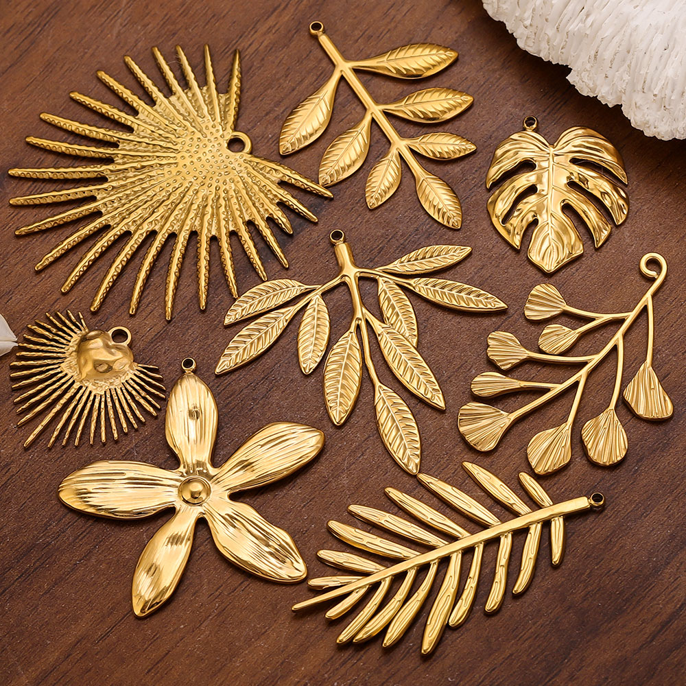 Embellishment Crafts - 5PCS Stainless Steel Large Leaf Flower