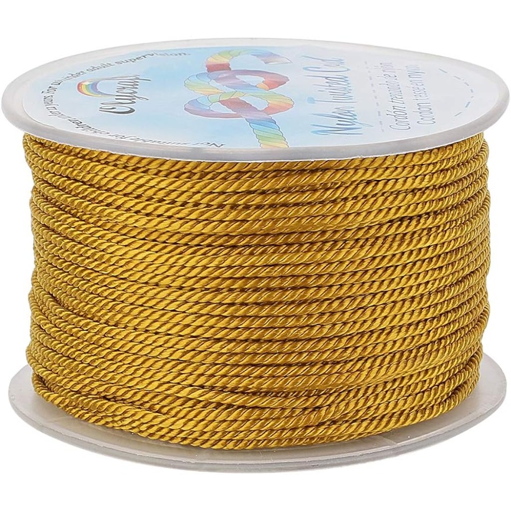 Cord Trim Twisted - 55 Yards 1mm Twisted Satin Nylon