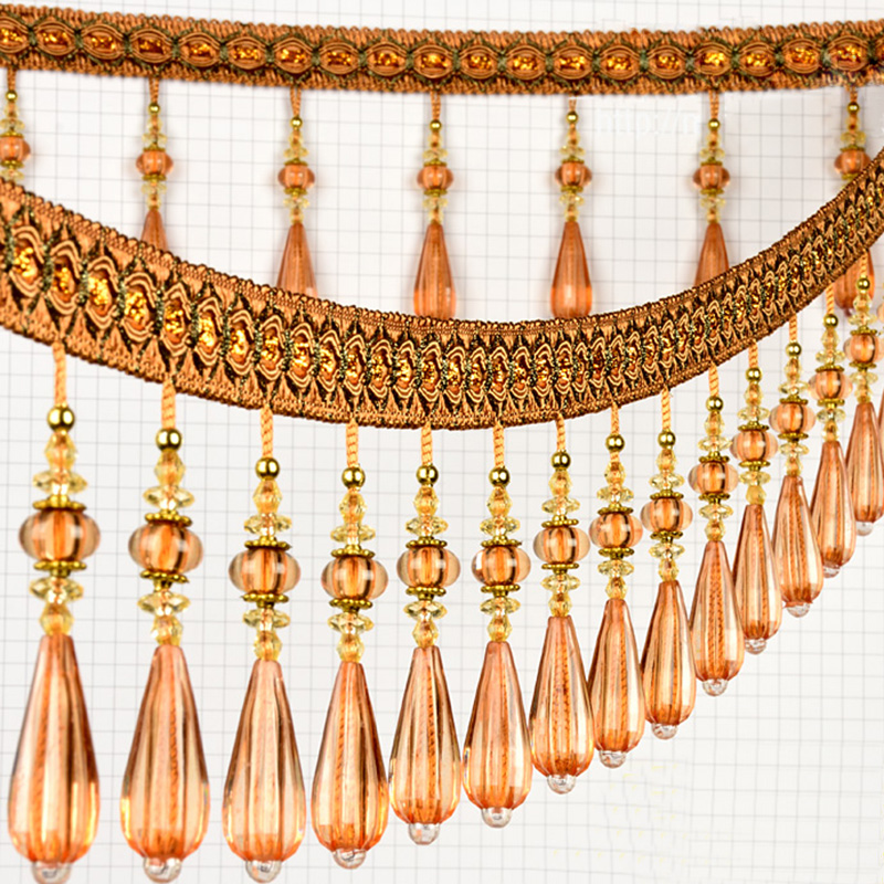 Beaded Trim Fringe - 1M Crystal Pendant Tassel Droplet Beads