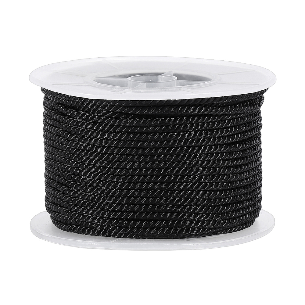 Cord Trim Twisted - 27.34 Yards Black Twisted Cord Trim