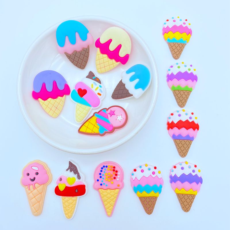 Embellishment Glue Craft - 10/20pcs Cute Ice Cream Series PVC