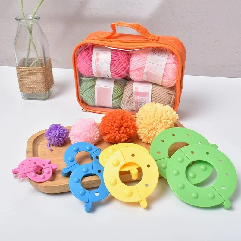 Pom Pom Maker Tool - 8PCS 4Sizes Fluff Ball Weaver PomPom
