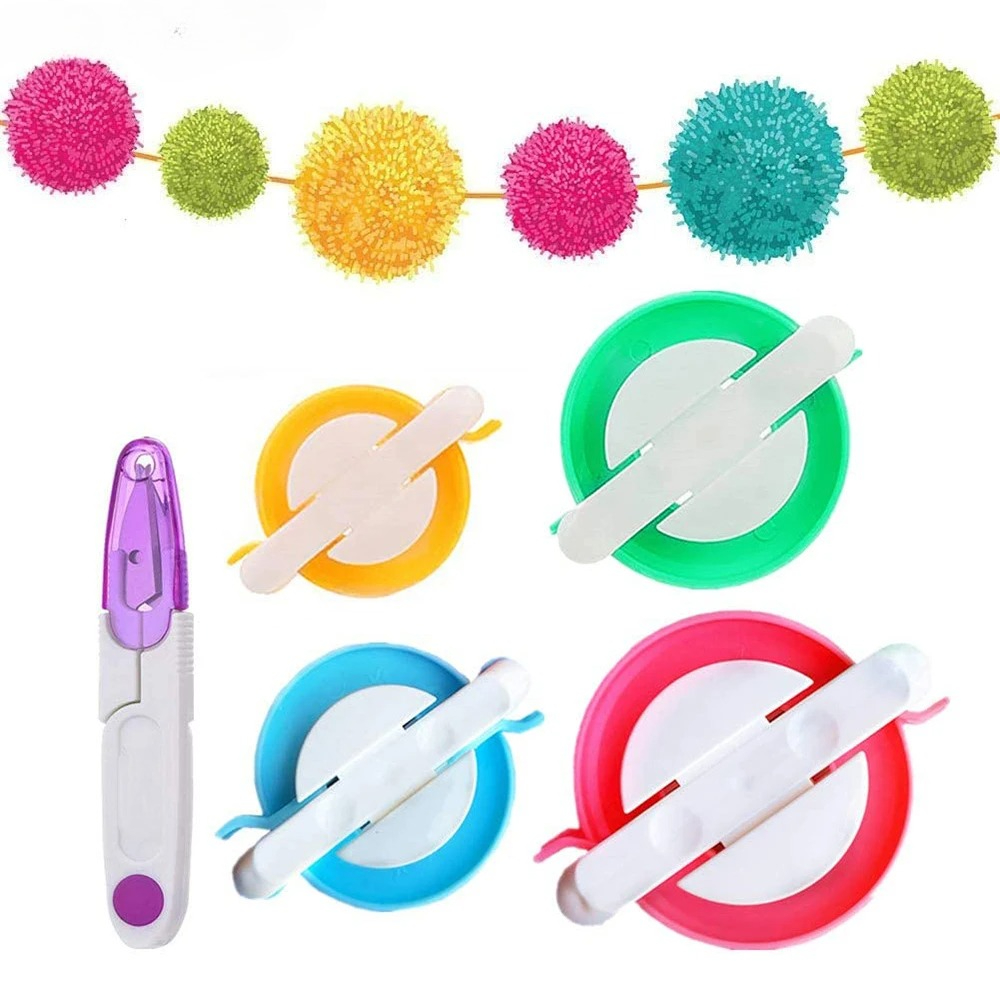 Pom Pom Maker Tool - 4-Size Pom Pom Maker Kit with