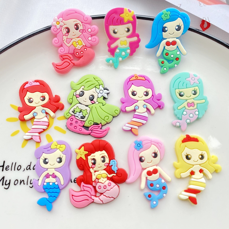 Embellishment Glue Craft - 10pcs New Cute Cartoon Mermaid Series