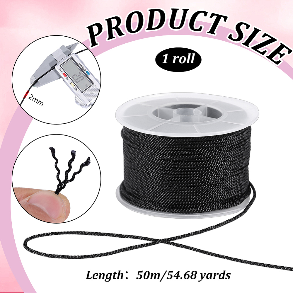 54.68 Yards Black Twisted Cord - Cord Trim Twisted recension och pris
