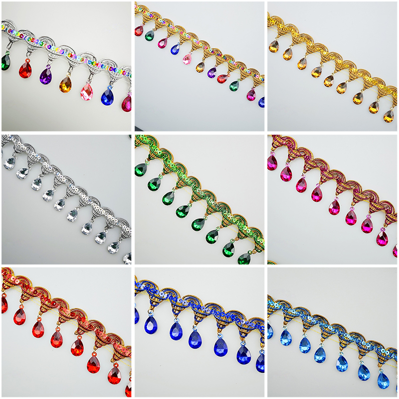 10 Yards Colorful Fringe Tasse - Beaded Trim Fringe recension och pris