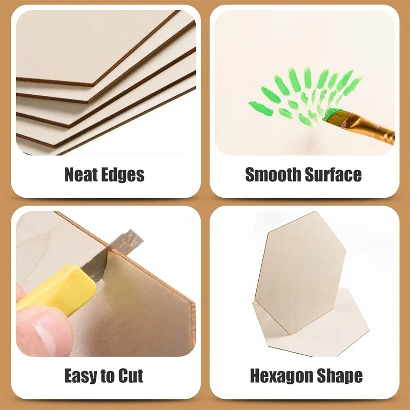 20pcs 20cm Hexagon Unfinished  - Embellish Craft recension och pris