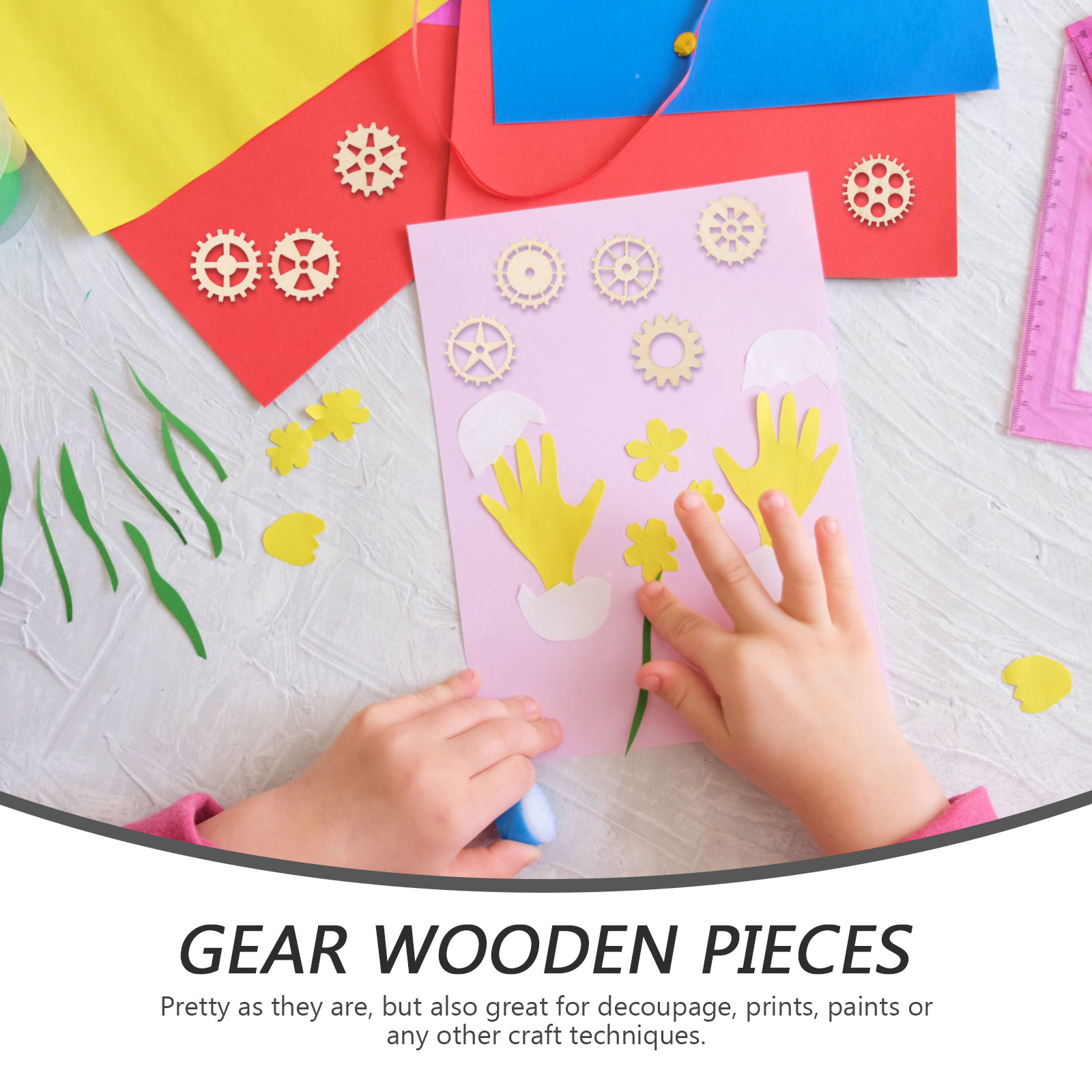 100Pcs Wooden Gear Pieces 25Mm - Embellish Craft recension och pris