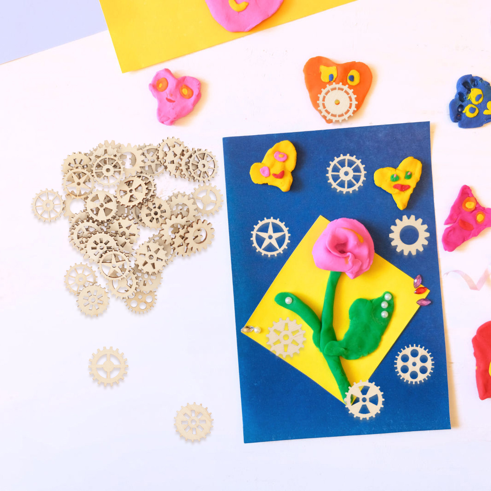 100Pcs Wooden Gear Pieces 25Mm - Embellish Craft recension och pris