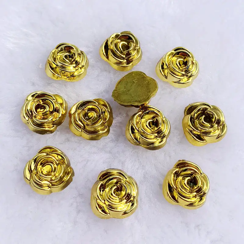 40pcs 14mm Gold Rose Flowers R - Embellishment Glue Craft recension och pris