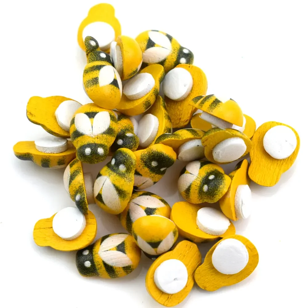 50pcs Yellow Wood Glue Buttons - Embellishment Glue Craft recension och pris