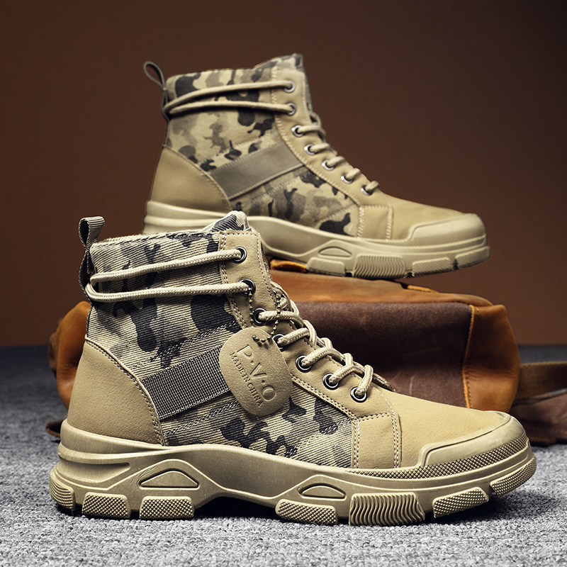 High-Top Boots for Men Autumn  - Guipure Lace Panel recension och pris