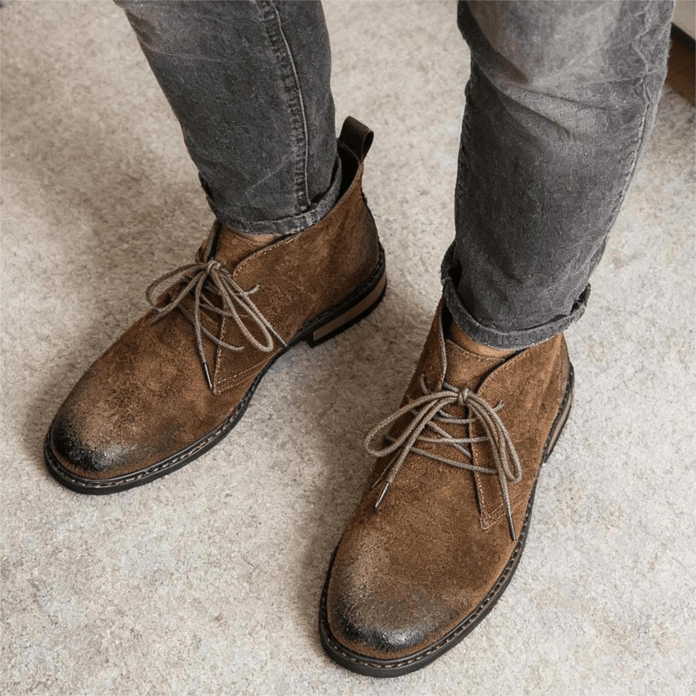 Leather Boots Retro Comfortabl - Guipure Lace Panel recension och pris