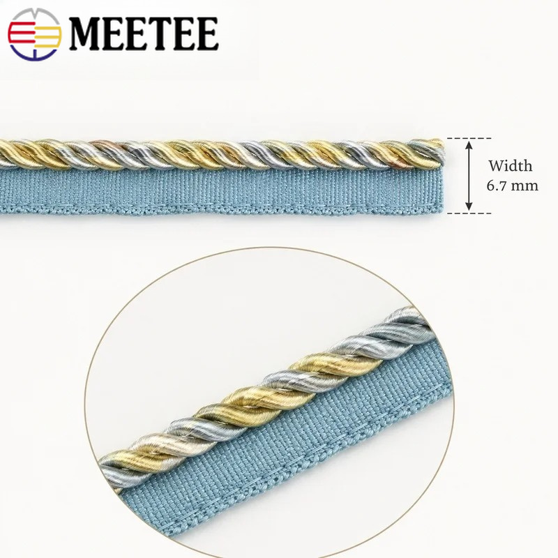 2/5/10/12M Meetee 6mm Two-Colo - Cord Trim Twisted recension och pris