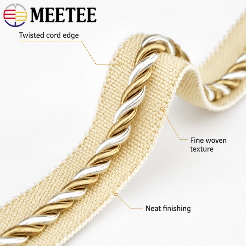 2/5/10/12M Meetee 6mm Two-Colo - Cord Trim Twisted recension och pris