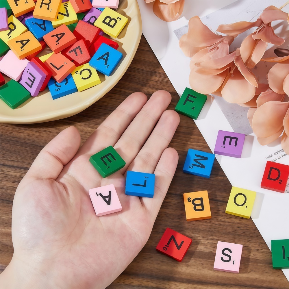 100PCS  Wooden Letter Cubes fo - Embellish Craft recension och pris