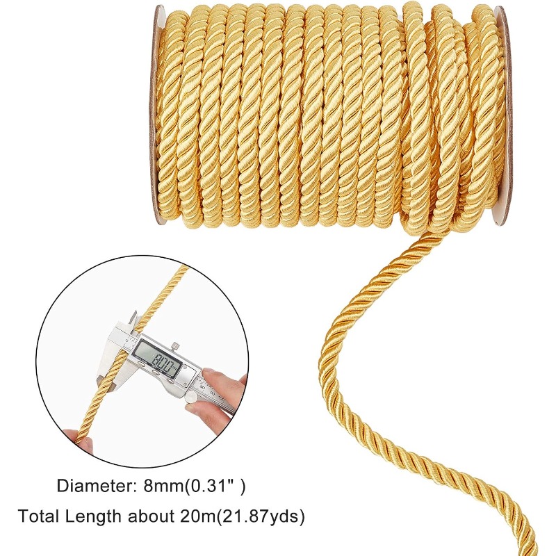 1Roll 8mm 20 Yards Twisted Cor - Cord Trim Twisted recension och pris