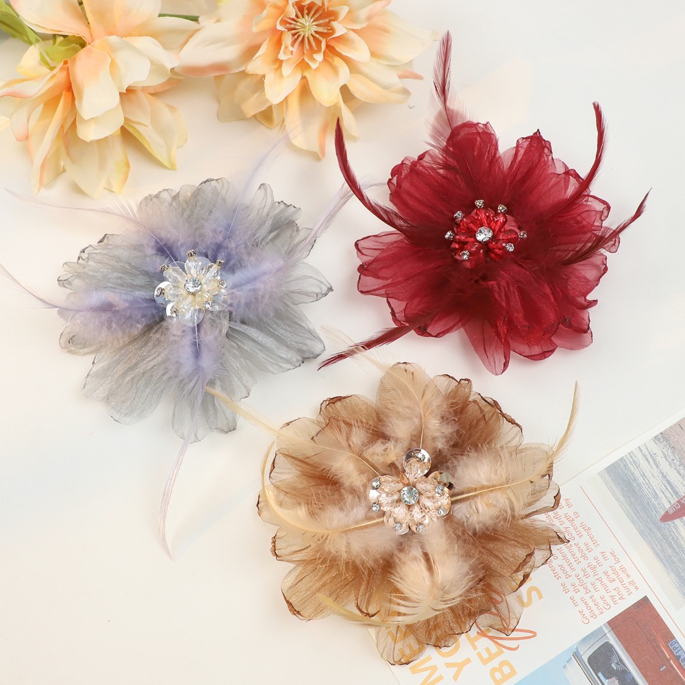 Handmade Mesh Feather Flower B - Crystal Mesh Fabric recension och pris