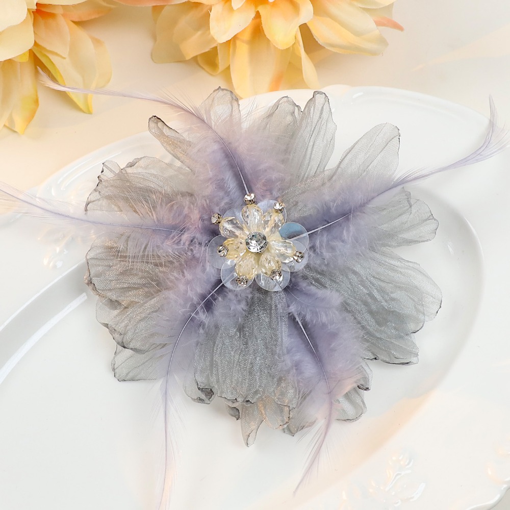 Handmade Mesh Feather Flower B - Crystal Mesh Fabric recension och pris