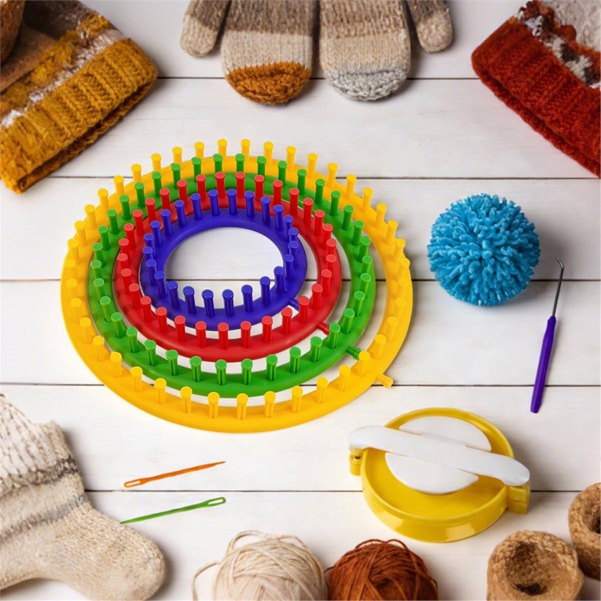 Light Weight Knitting Kit with - Pom Pom Maker Tool recension och pris