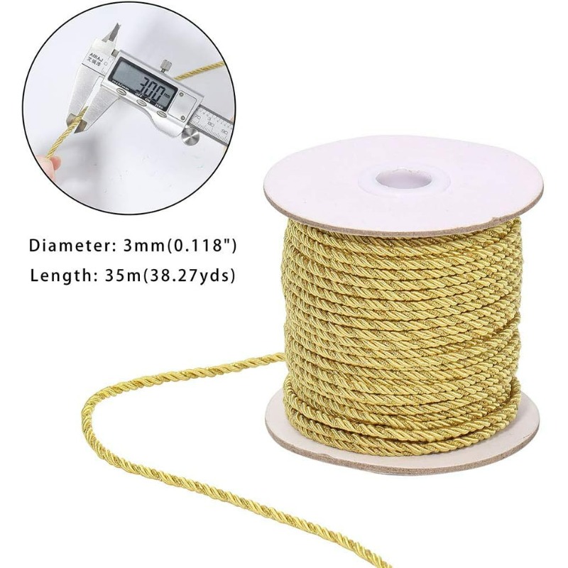 3mm / 35 Yards Metallic Twiste - Cord Trim Twisted recension och pris