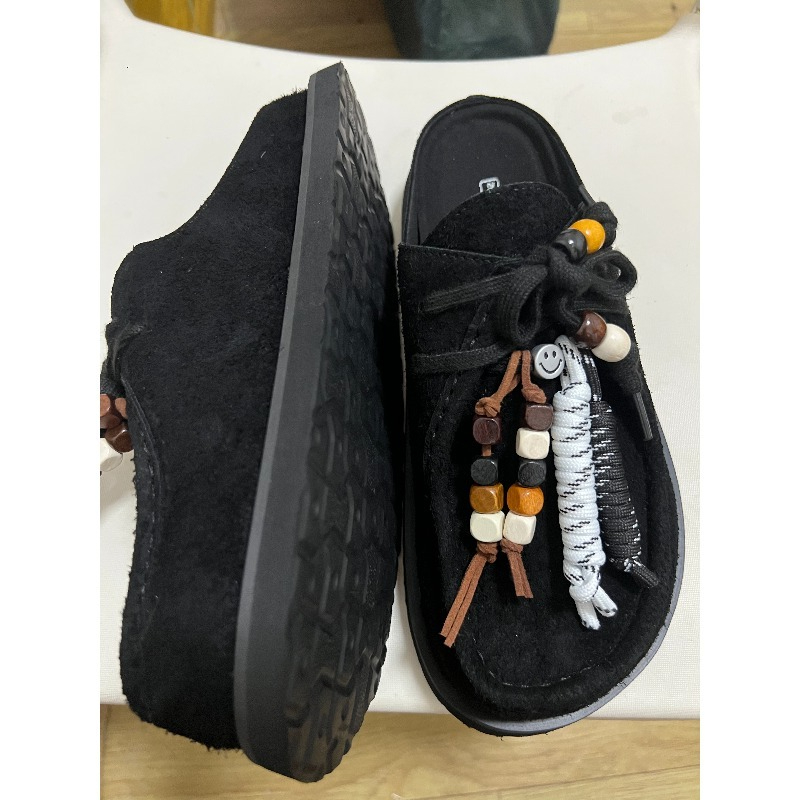Women Men Clogs Cow Suede Leat - Guipure Lace Panel recension och pris