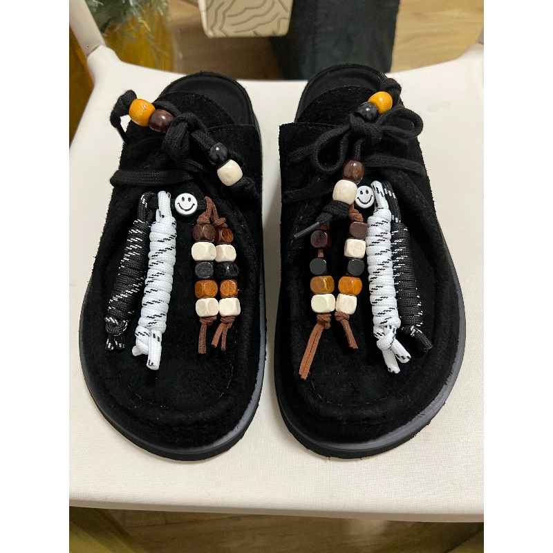 Women Men Clogs Cow Suede Leat - Guipure Lace Panel recension och pris