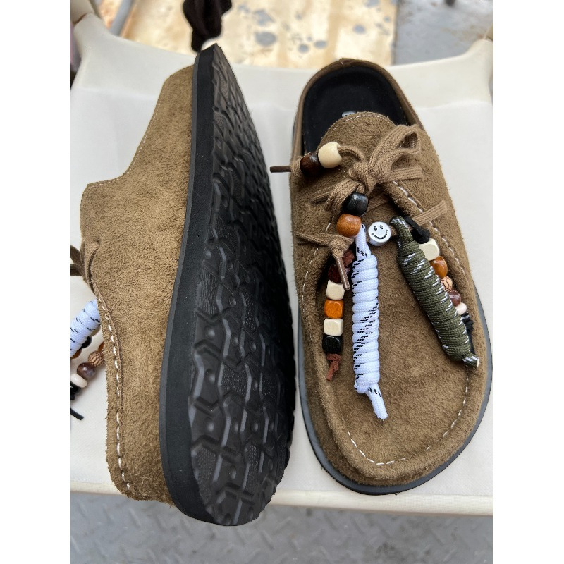 Women Men Clogs Cow Suede Leat - Guipure Lace Panel recension och pris
