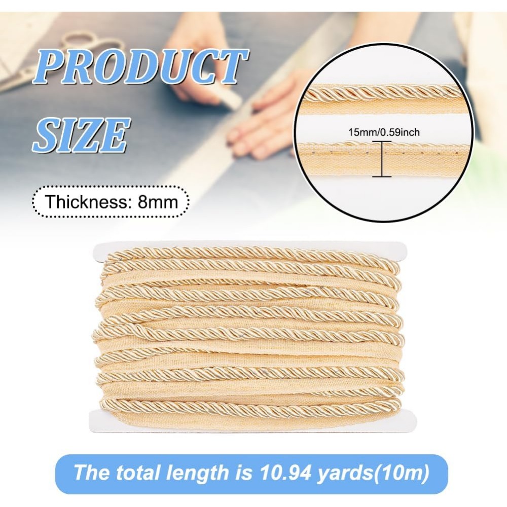 11 Yards Twisted Lip Cord Trim - Cord Trim Twisted recension och pris