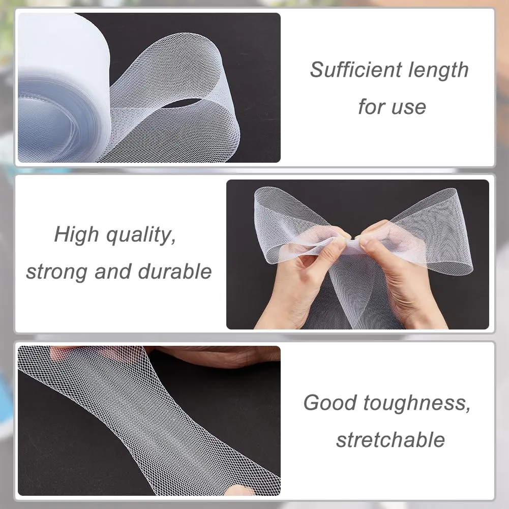 1-10cm Flat Plain Hard Stiff R - Crystal Mesh Fabric recension och pris
