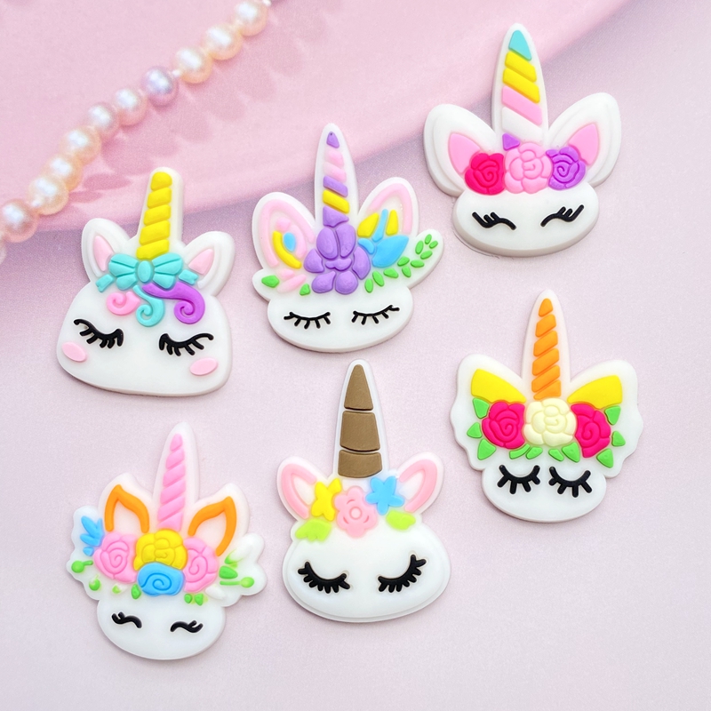 12pcs Cute Mini Unicorn head P - Embellishment Glue Craft recension och pris