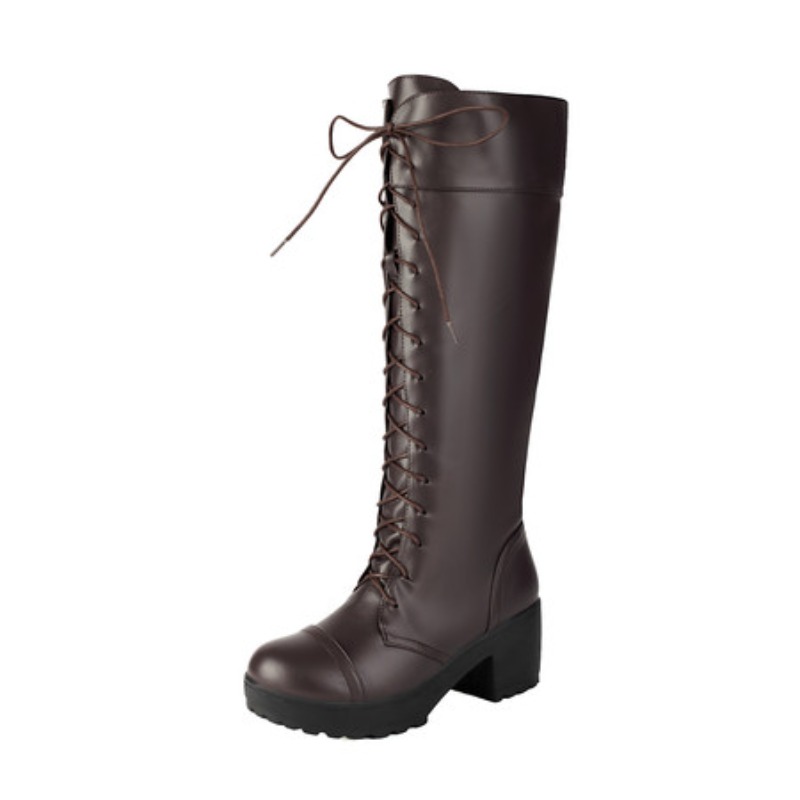 Womens Knee High Lace Up Comba - Guipure Lace Panel recension och pris